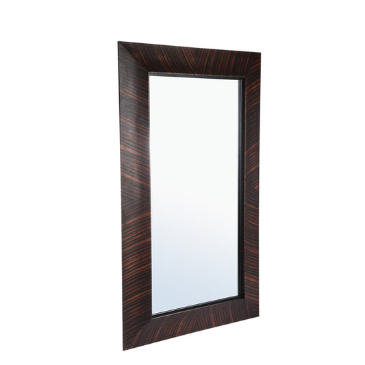 Gezzy Bruine Houtfineer Spiegel Krullend Frame Rechthoek 186x110x7 cm