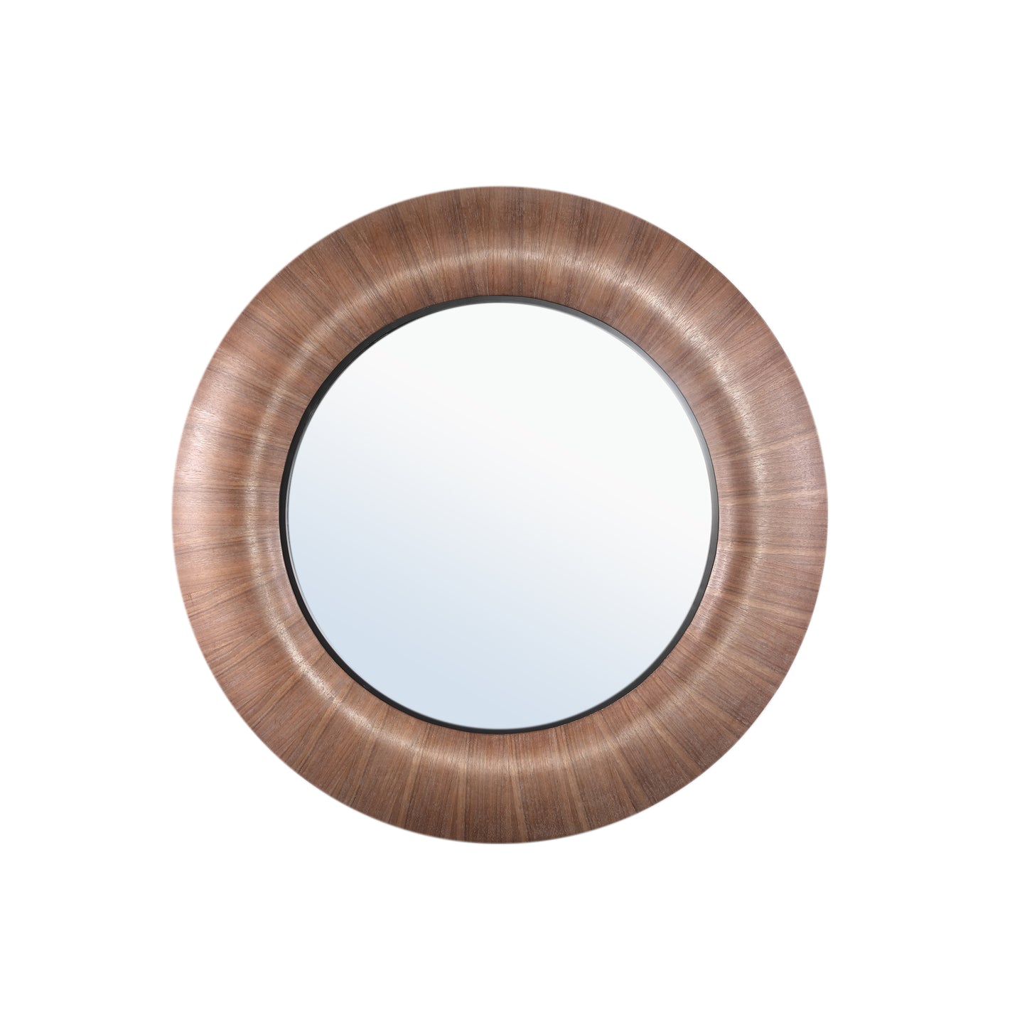 Gezzy Natural Wooden Veneer Mirror Thick Frame Rnd