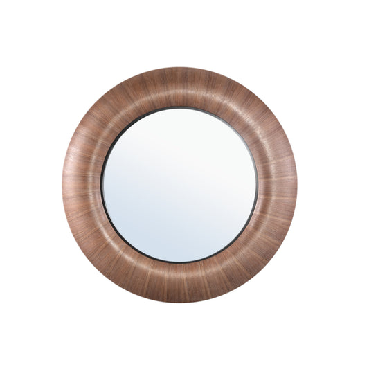 Gezzy Natural Wooden Veneer Mirror Thick Frame Rnd
