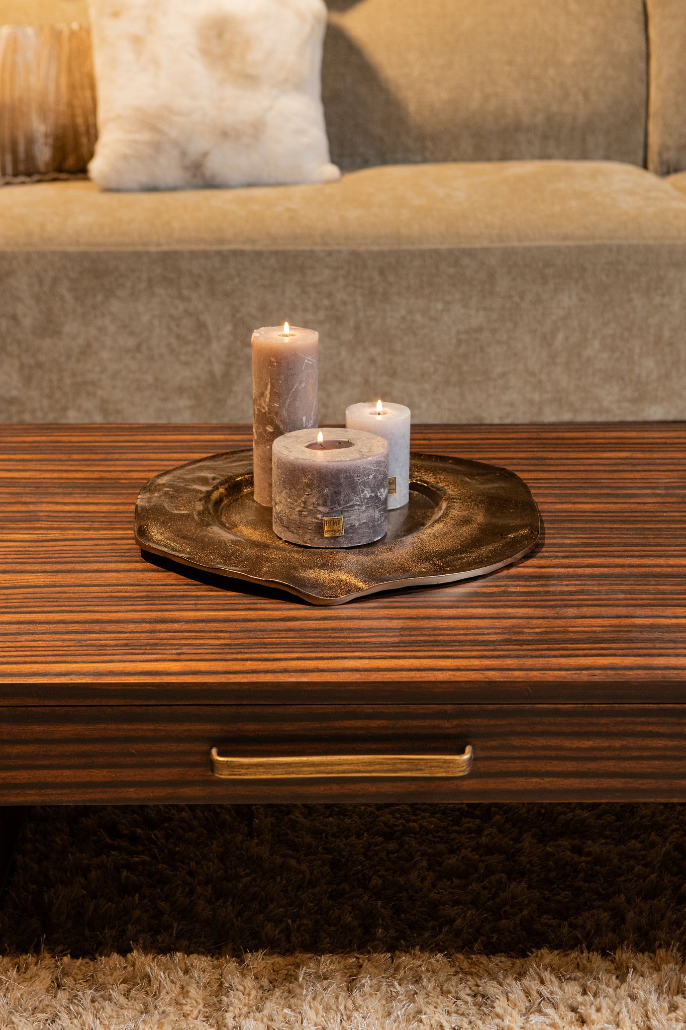 Tiess Brown Wooden Veneer Coffeetable 2 Drawers