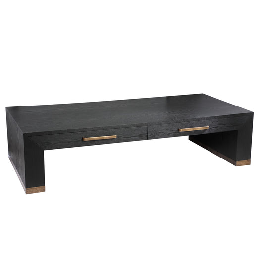 Tiess Black Wooden Veneer Coffeetable 2 Drawers