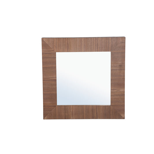 Tiess Natuurlijke Houten Fineer Spiegel Recht Frame 59x59x6.5 cm