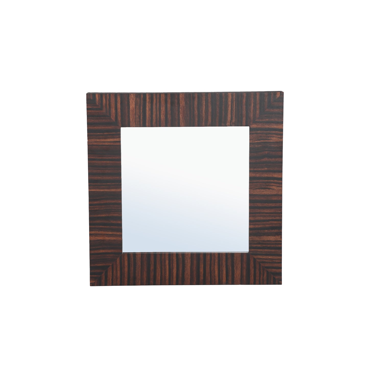 Tiess Brown Wooden Veneer Mirror Straight Frame