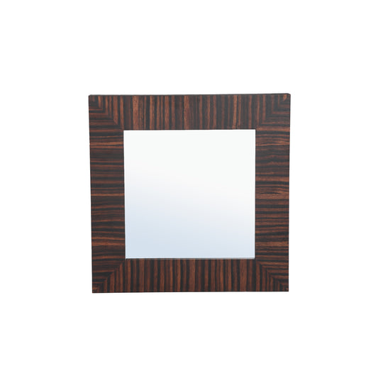 Tiess Brown Wooden Veneer Mirror Straight Frame