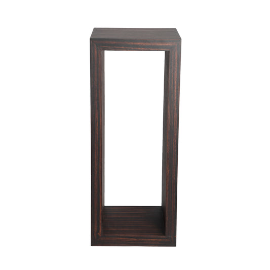 Tiess Brown Wooden Veneer Pedestal Open Rectangle