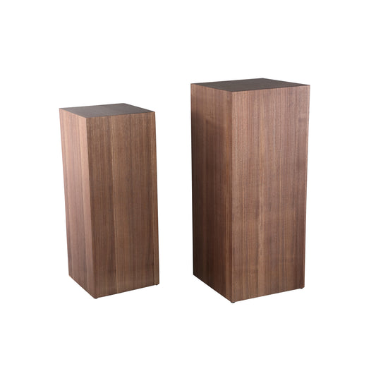Tiess Natural Wooden Veneer Pedestal Set Of 2