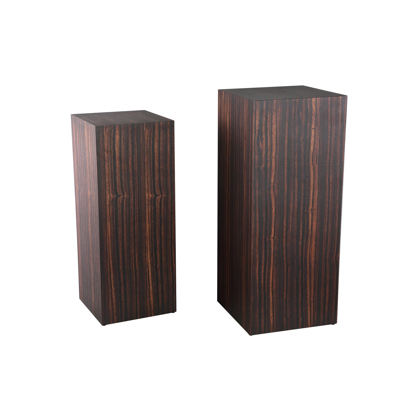 Tiess Brown Wooden Veneer Pedestal Set Of 2