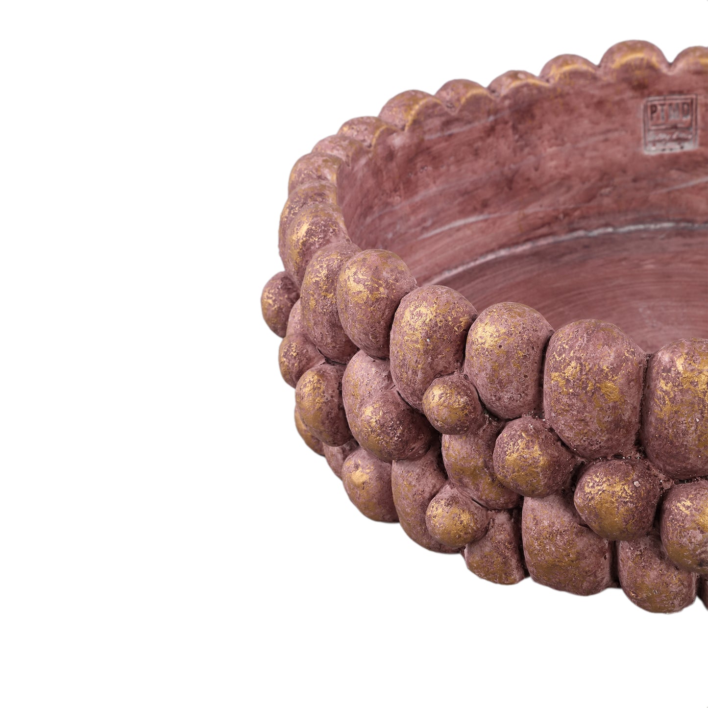 Stenley Bronze Cement Round Rough Rock Bowl S