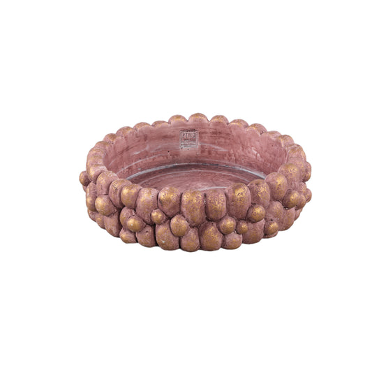 Stenley Bronzen Cement Ronde Ruwe Rots Schaal S Set van 2 Stuks - 2 Sets 10x38x38 cm
