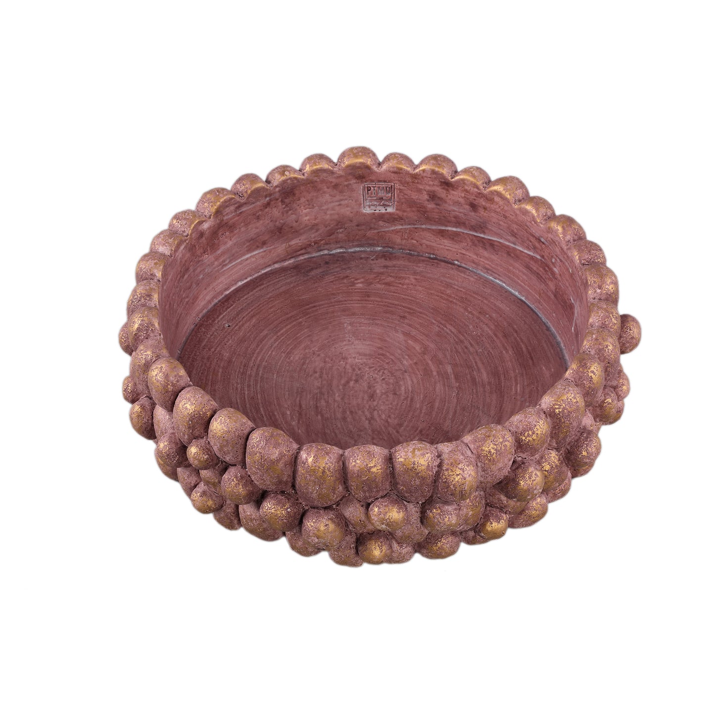 Stenley Bronze Cement Round Rough Rock Bowl L
