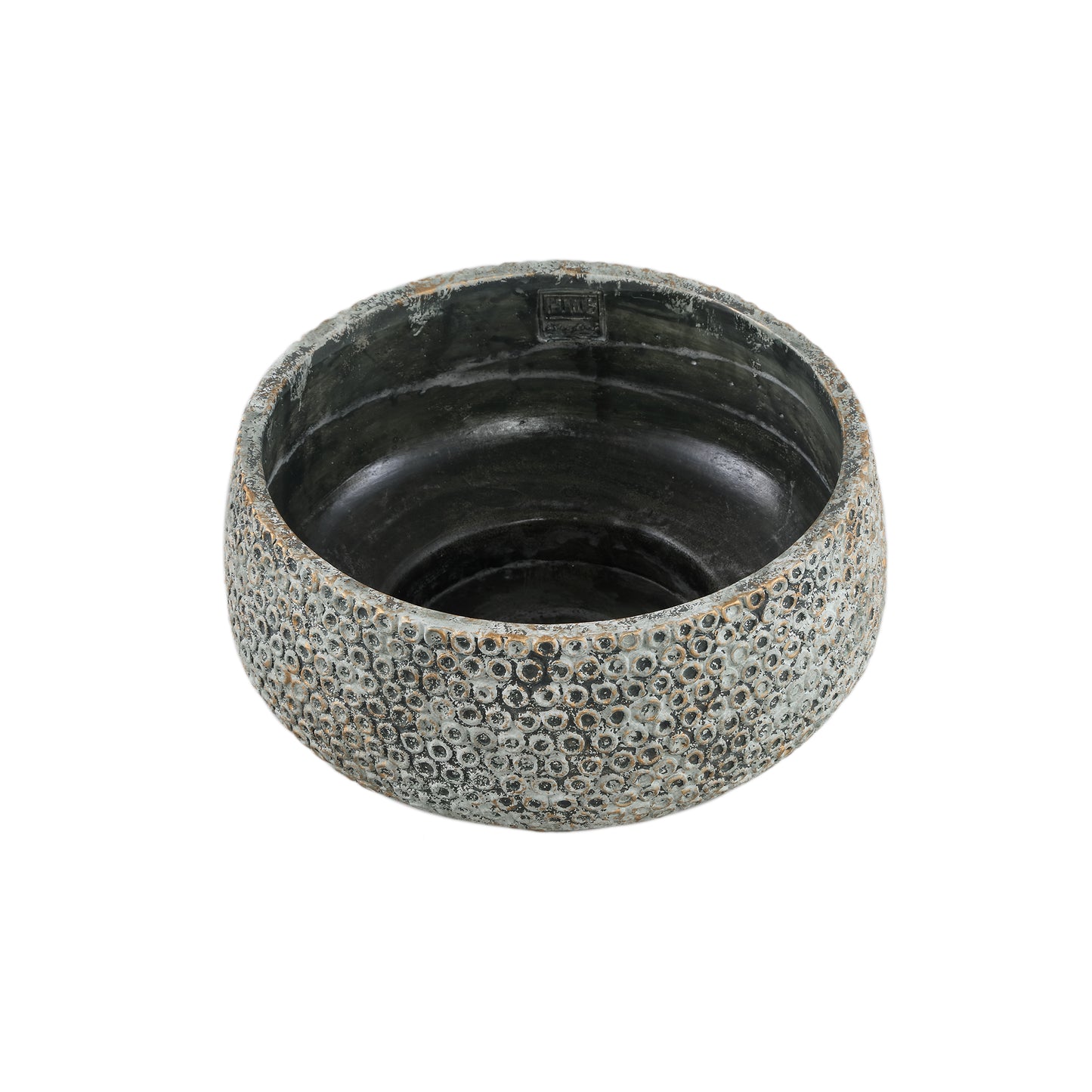 Laim Grey Cement Round Bowl Dots Pattern S