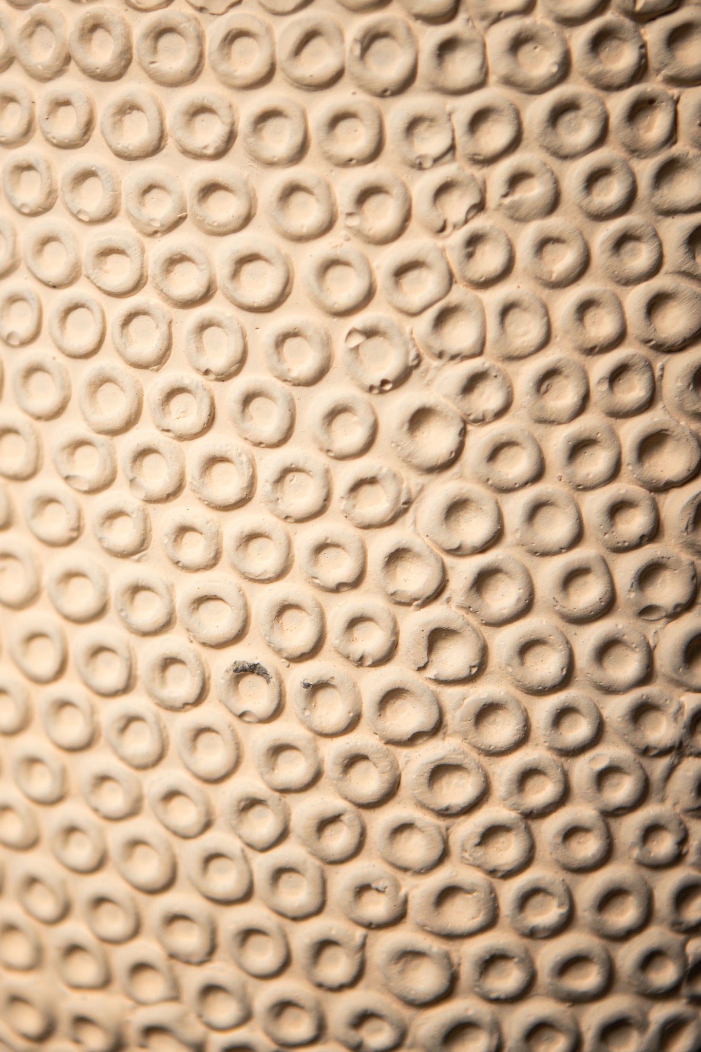 Laim Cream Cement Round Pot Dots Pattern On Base L