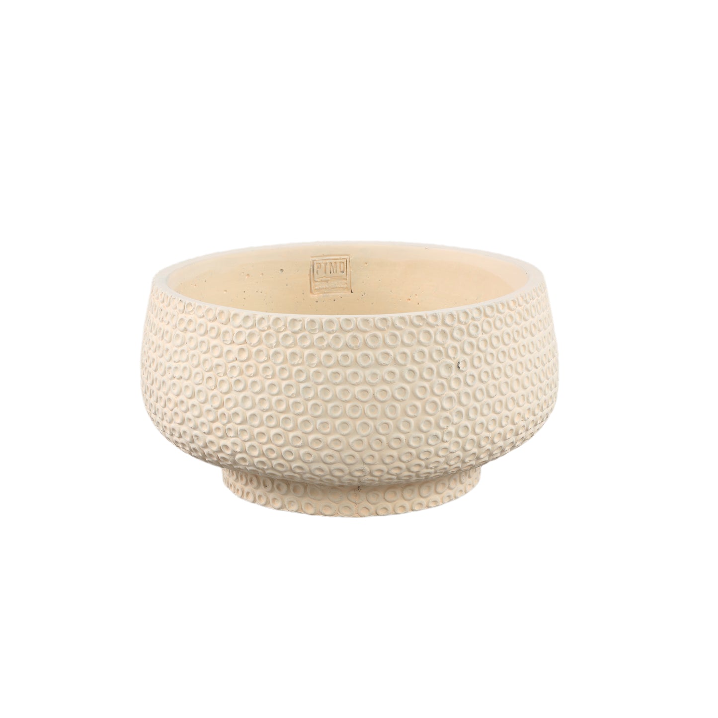 Laim Cream Cement Round Bowl Dots Pattern L
