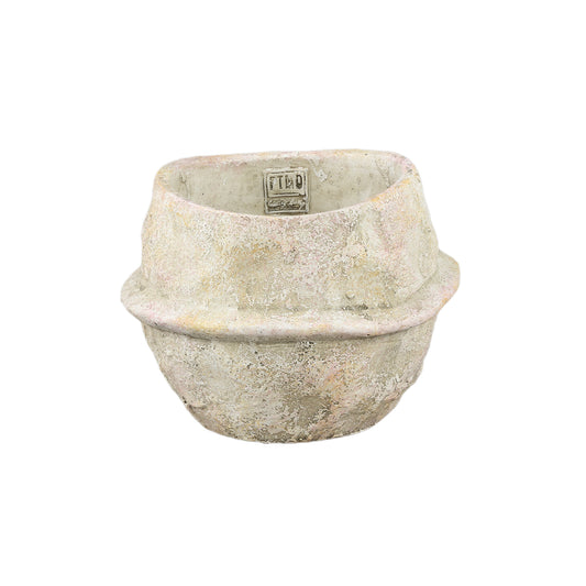 Haania Beige Cementpot Rond Met Middellijn M - Set van 8 14x18.5x18.5 cm