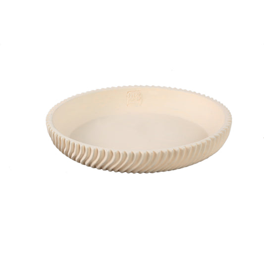 Lianna Cream Cement Round Bowl With Line Pattern M
