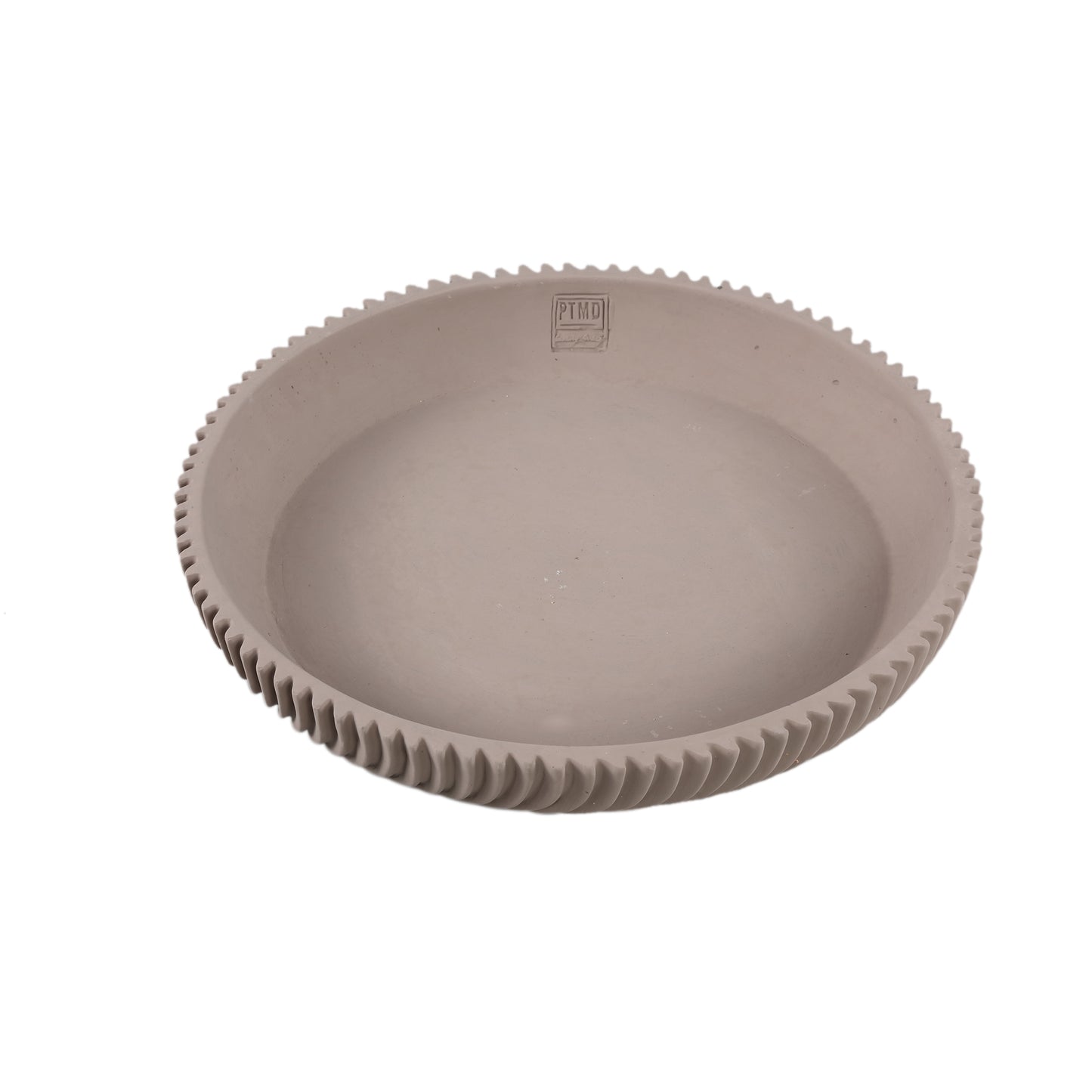 Lianna Beige Cement Round Bowl With Line Pattern L