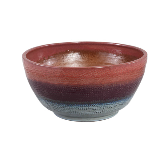 Elana Purple Round Ceramic Bowl Ombre Pattern L