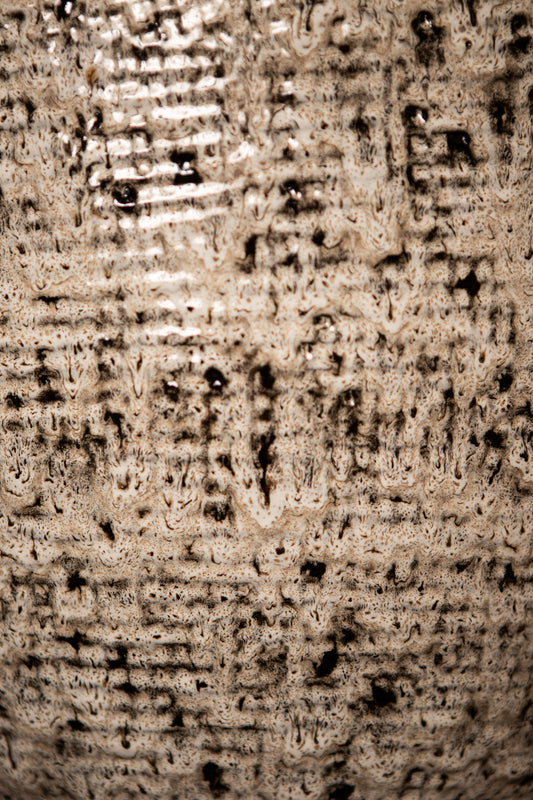 Elana White Round Ceramic Bowl With Grey Pattern M