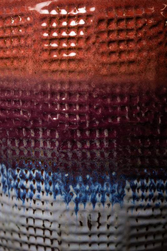 Elana Purple Round Ceramic Bowl Ombre Pattern M