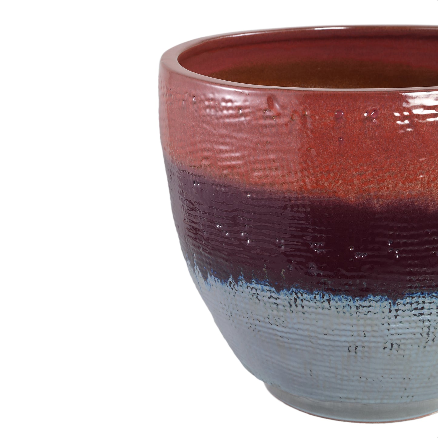 Elana Purple Round Ceramic Pot Ombre Pattern XL