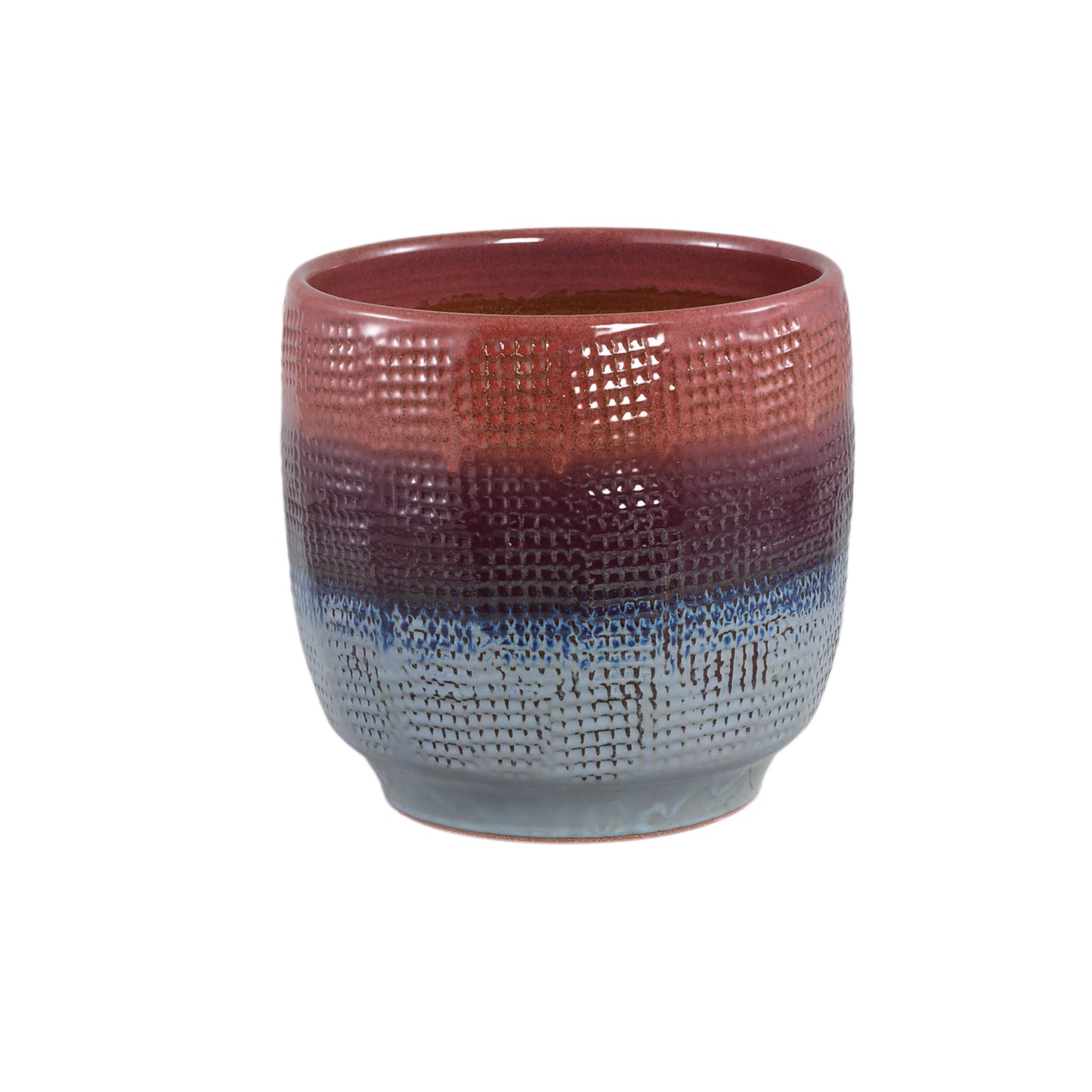 Elana Purple Round Ceramic Pot Ombre Pattern L