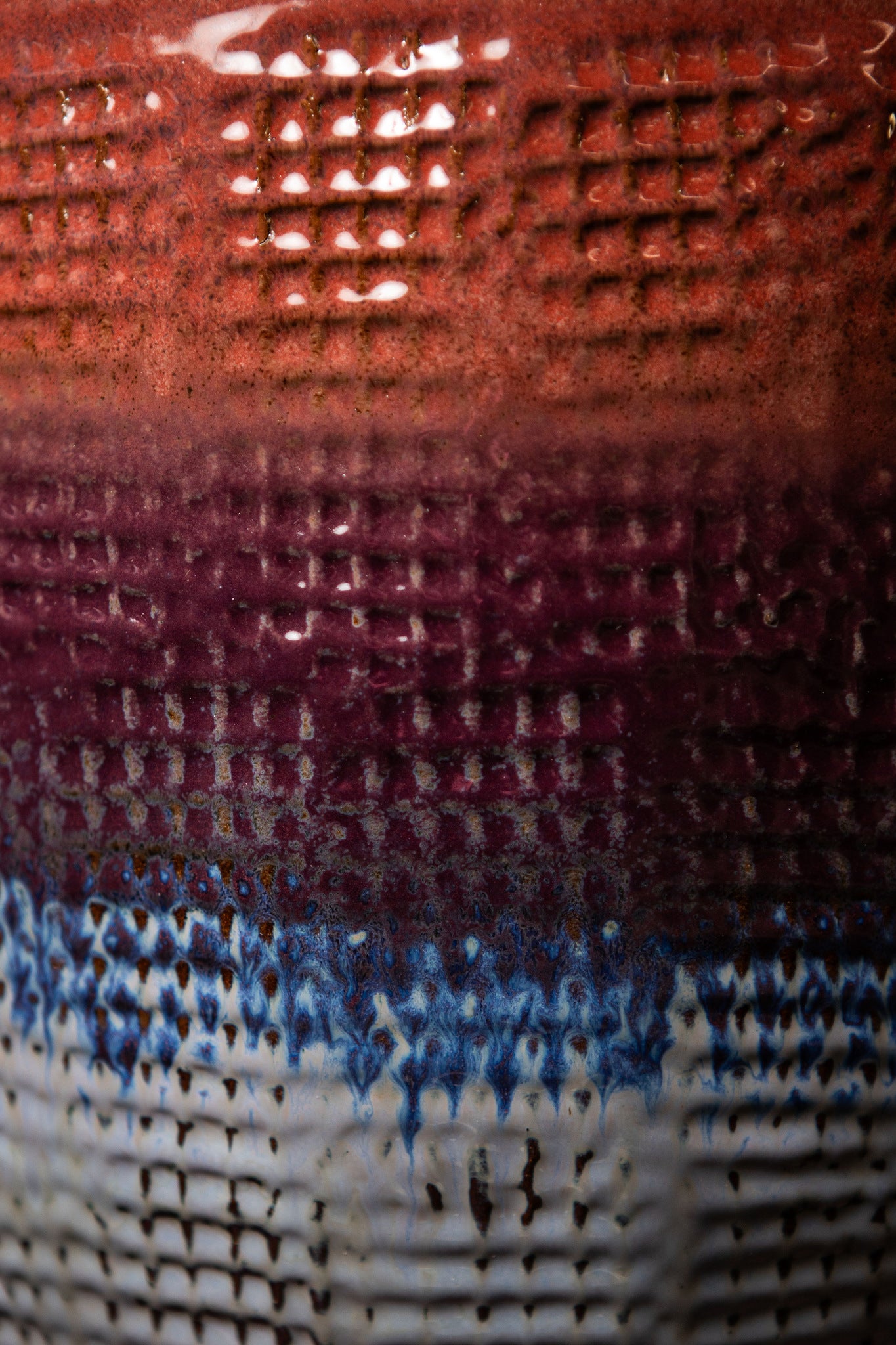 Elana Purple Round Ceramic Pot Ombre Pattern L