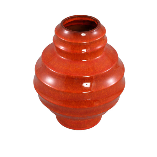 Portian Orange Glazed Ceramic Vase Layered S