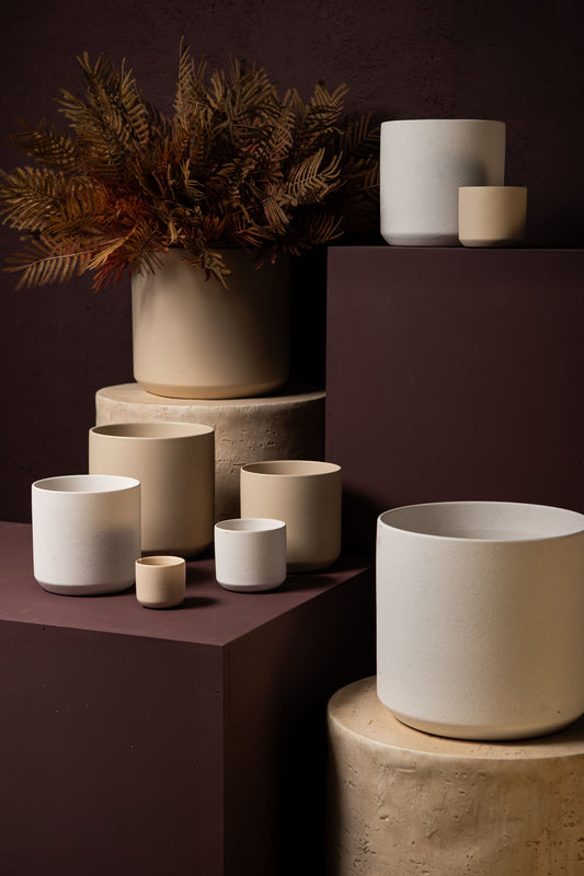 Fatima White Round Ceramic Pot XXL