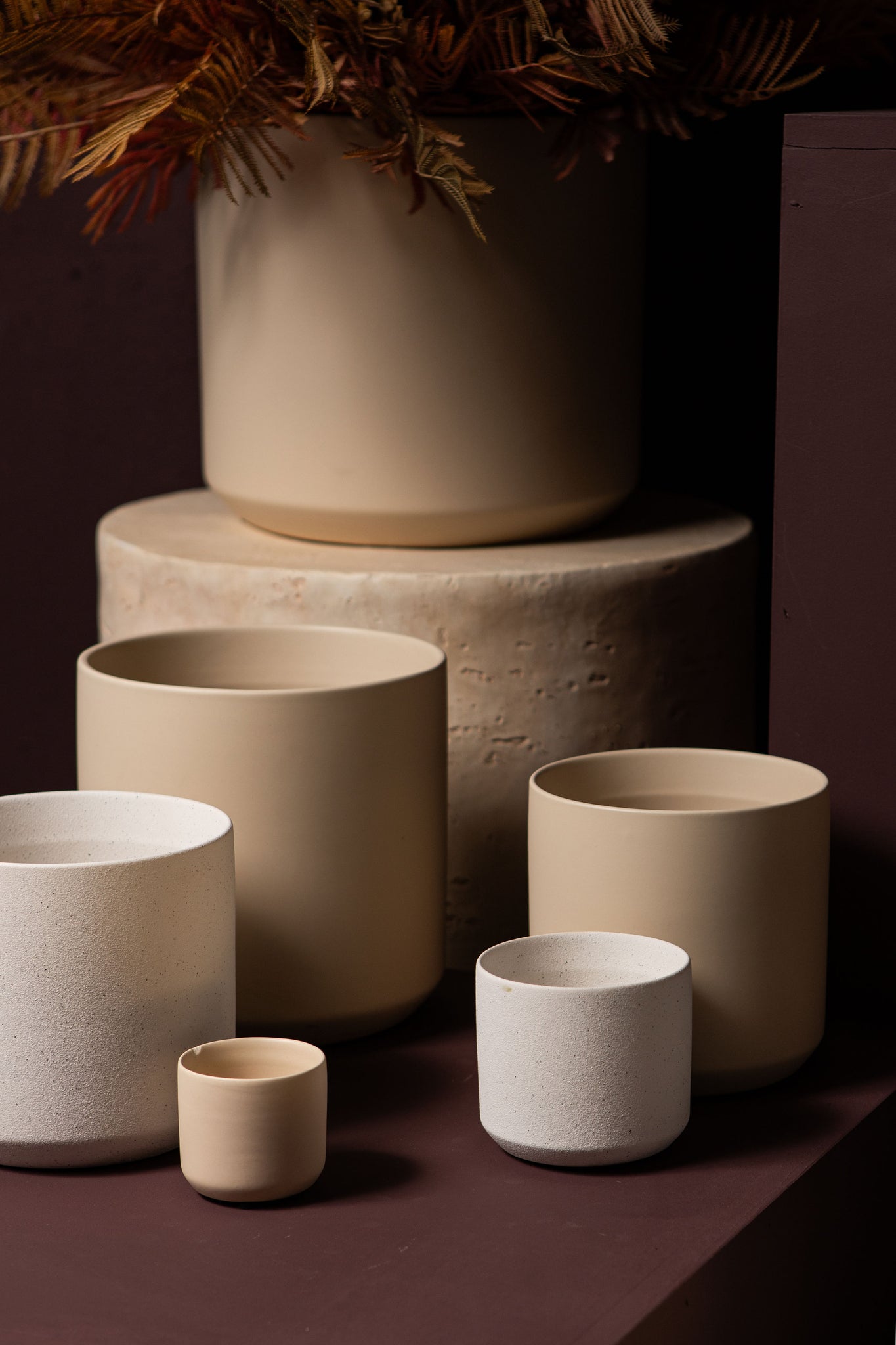 Fatima Cream Round Ceramic Pot XXL