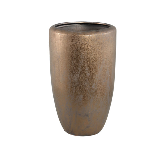 Kyleigh Bronze Round Ceramic Pot Smooth High L