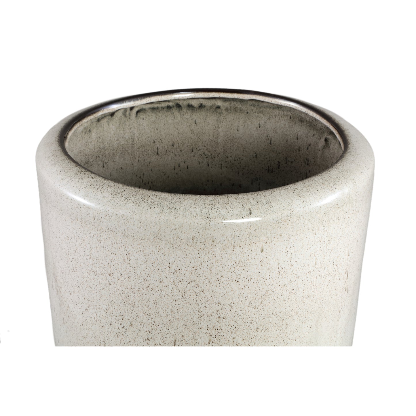 Kyleigh Beige Round Ceramic Pot Smooth High M