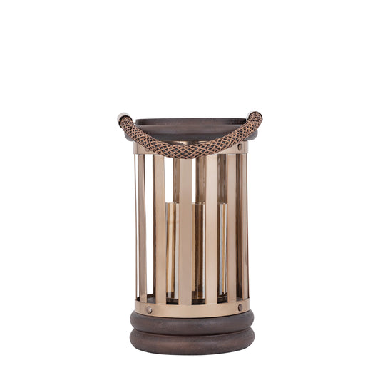 Sjorsh BrownGold Mango Wood St. Steel Lantern S