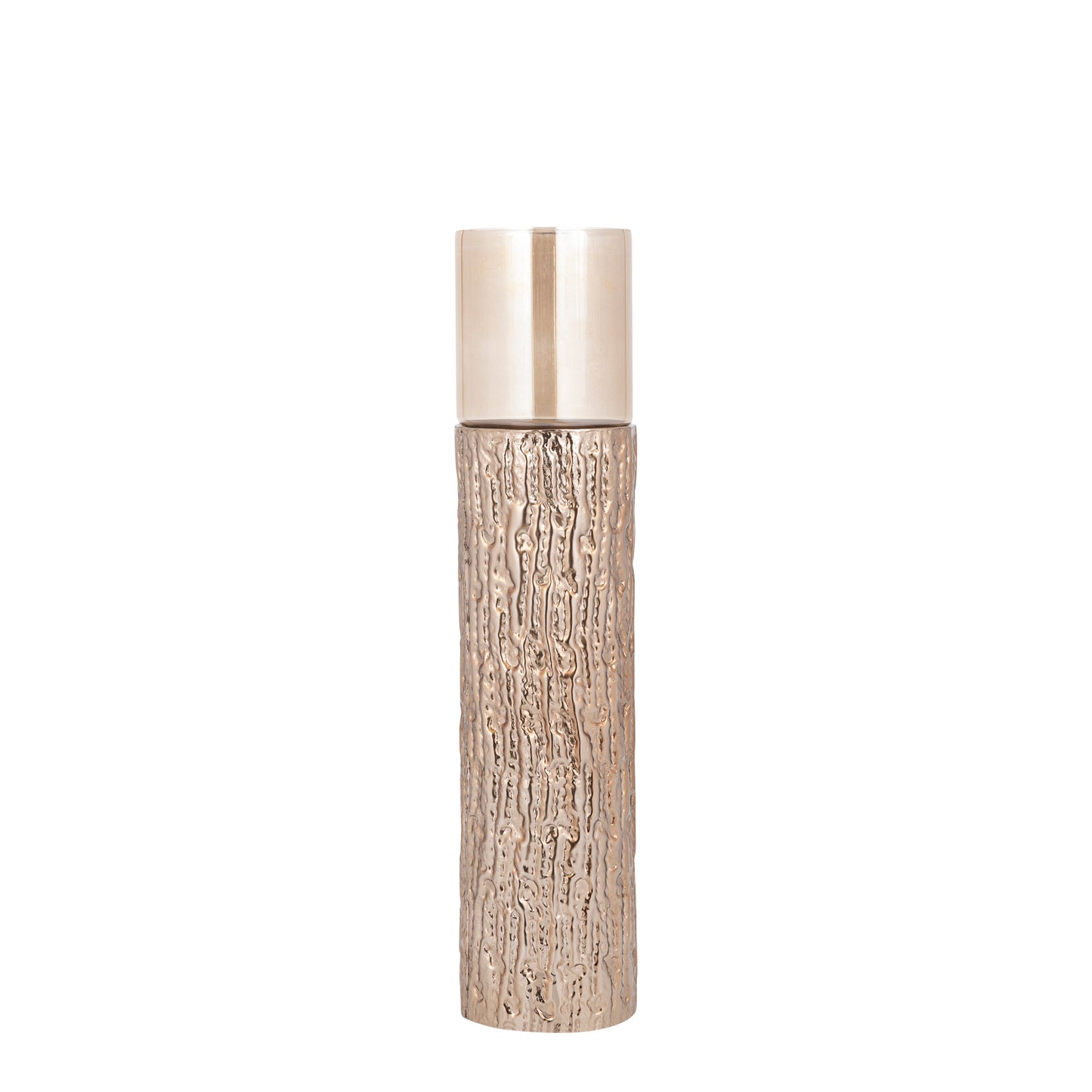 Rezy Bruin-Goud Groot Vloer Windlicht Amber Glans 68x17x17 cm