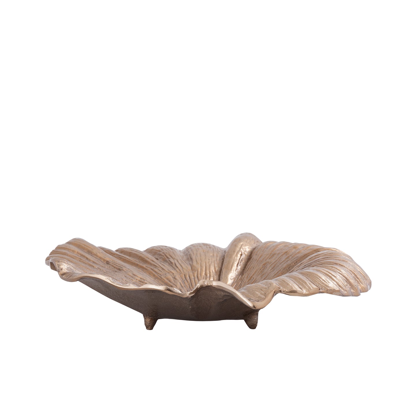 Losh BrownGold Alu Wavy Leaf Bowl Oval
