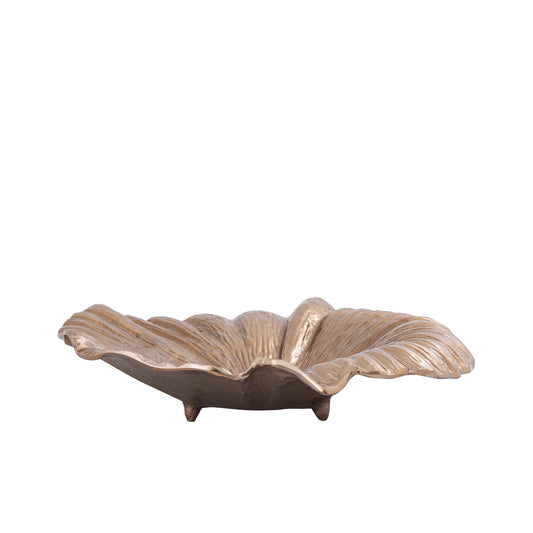 Losh Bruin-Goud Aluminium Golvende Bladerkom Ovaal 9x42x40 cm