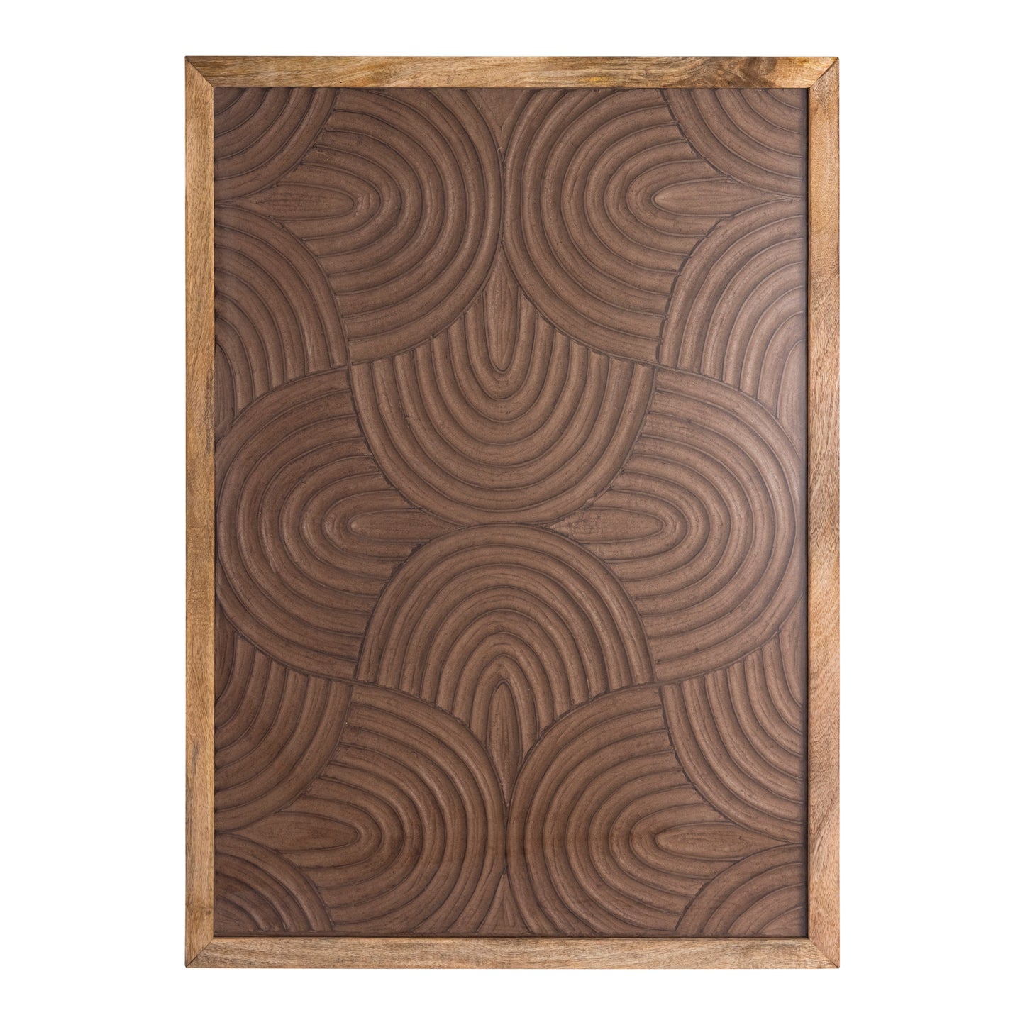 Elasah Brown Wooden Rect Wall Panel Swirl Pattern