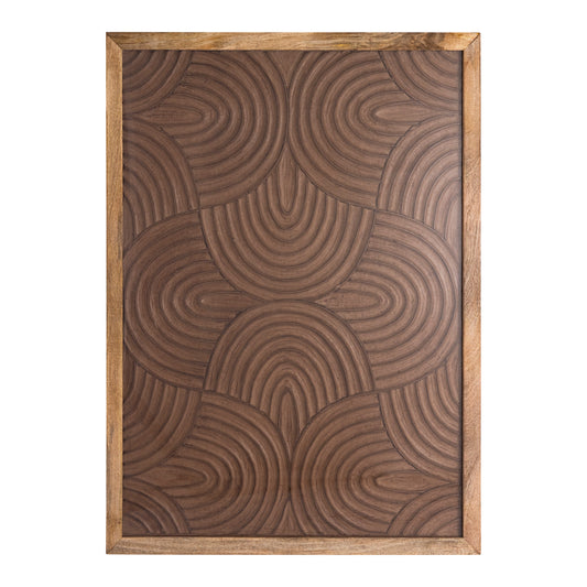 Elasah Brown Wooden Rect Wall Panel Swirl Pattern