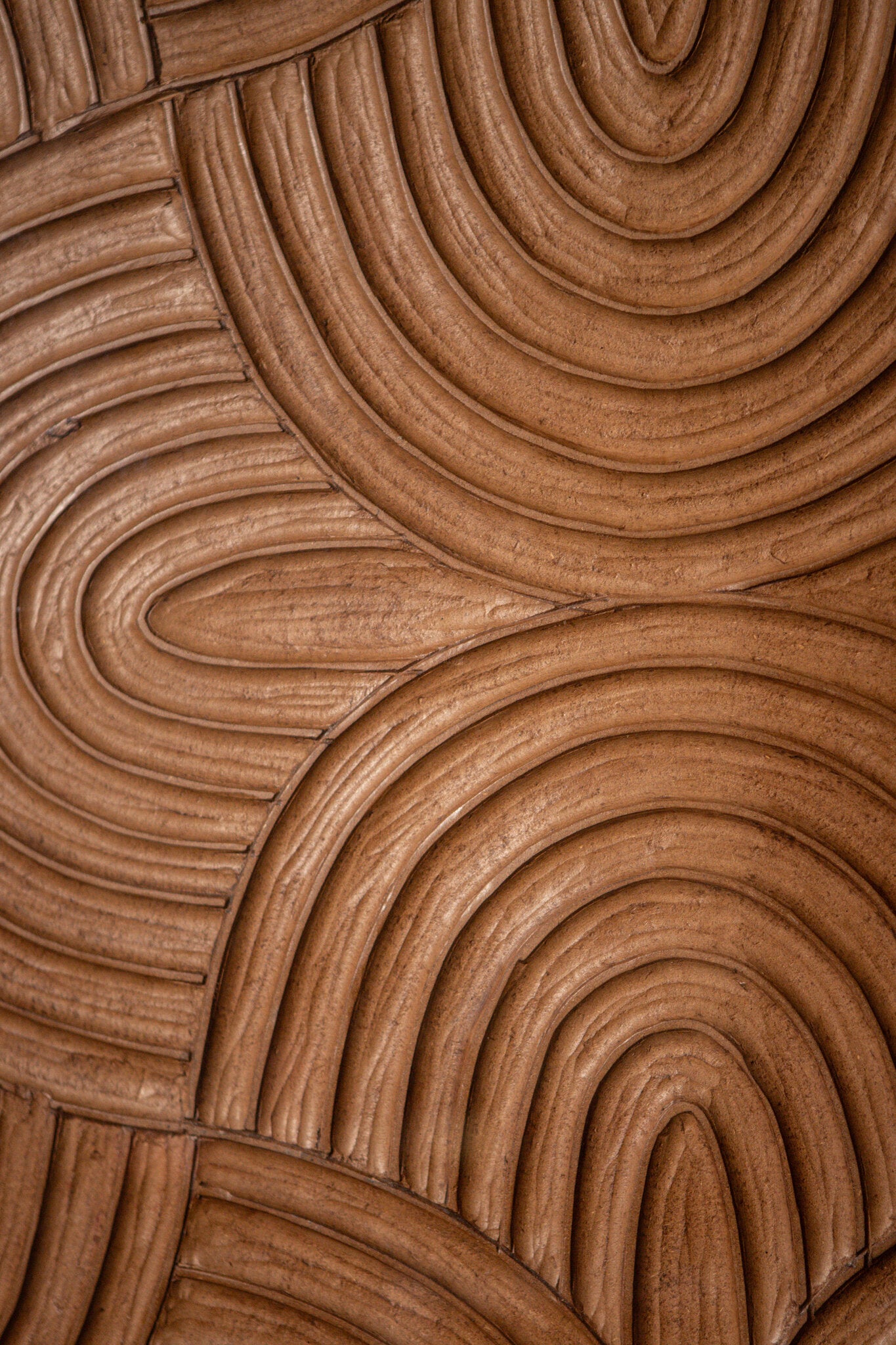 Elasah Bruin Houten Rechthoekig Wandpaneel Swirl Patroon 102x76x3 cm