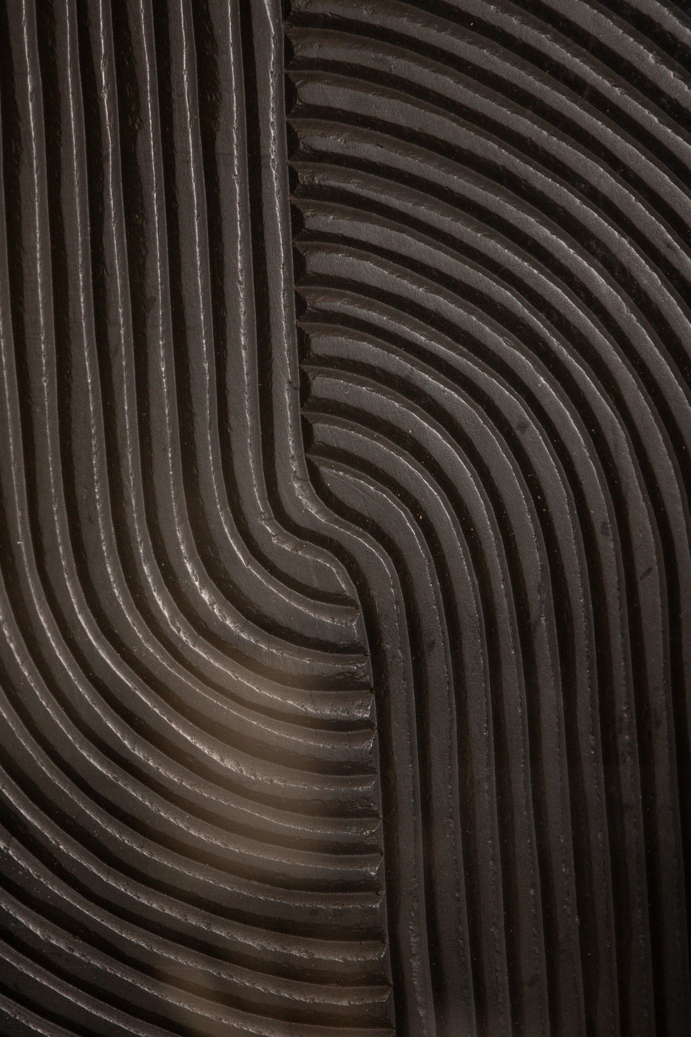 Elasah Black Wooden Rect Wall Panel Line Pattern