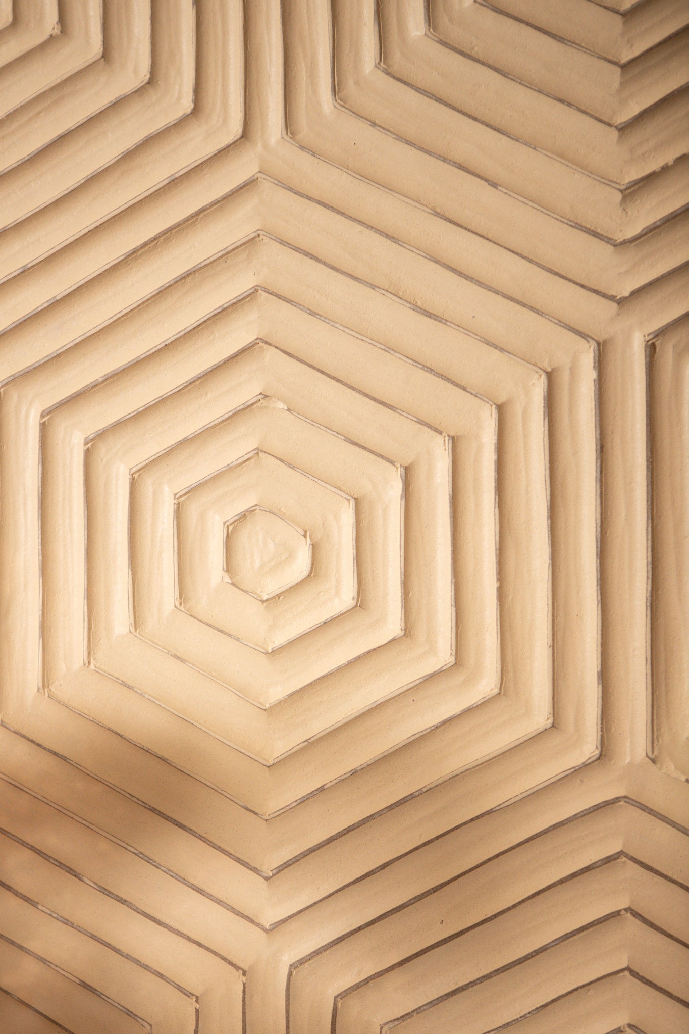 Elasah Cream Wooden Rect Wall Panel Hexagon