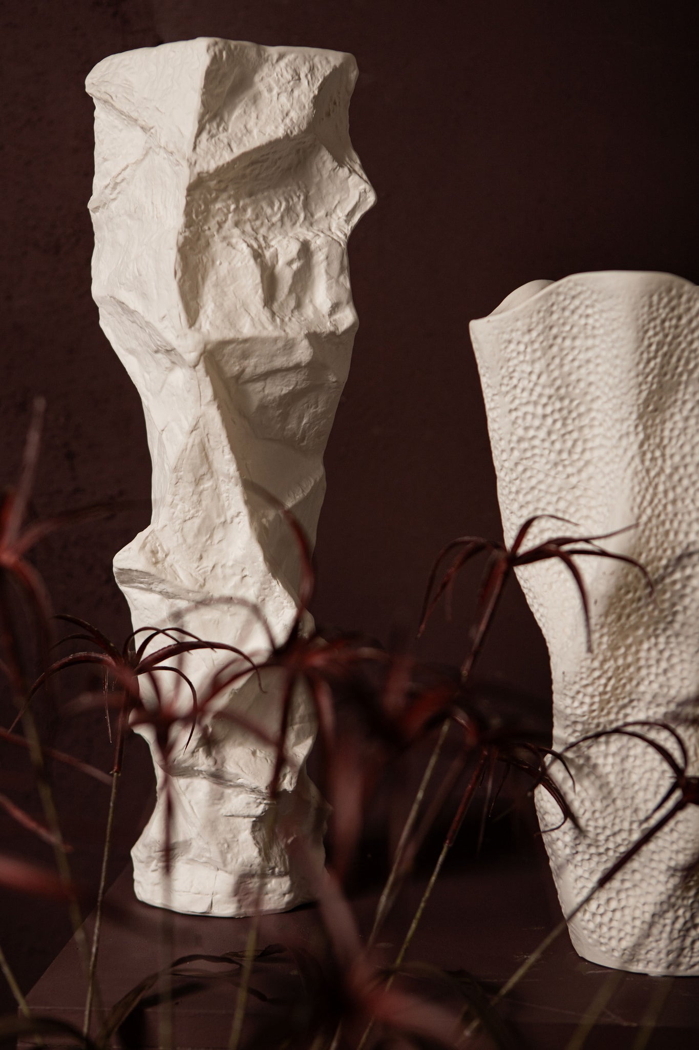 Kellie White Ceramic Organic Shaped Vase High