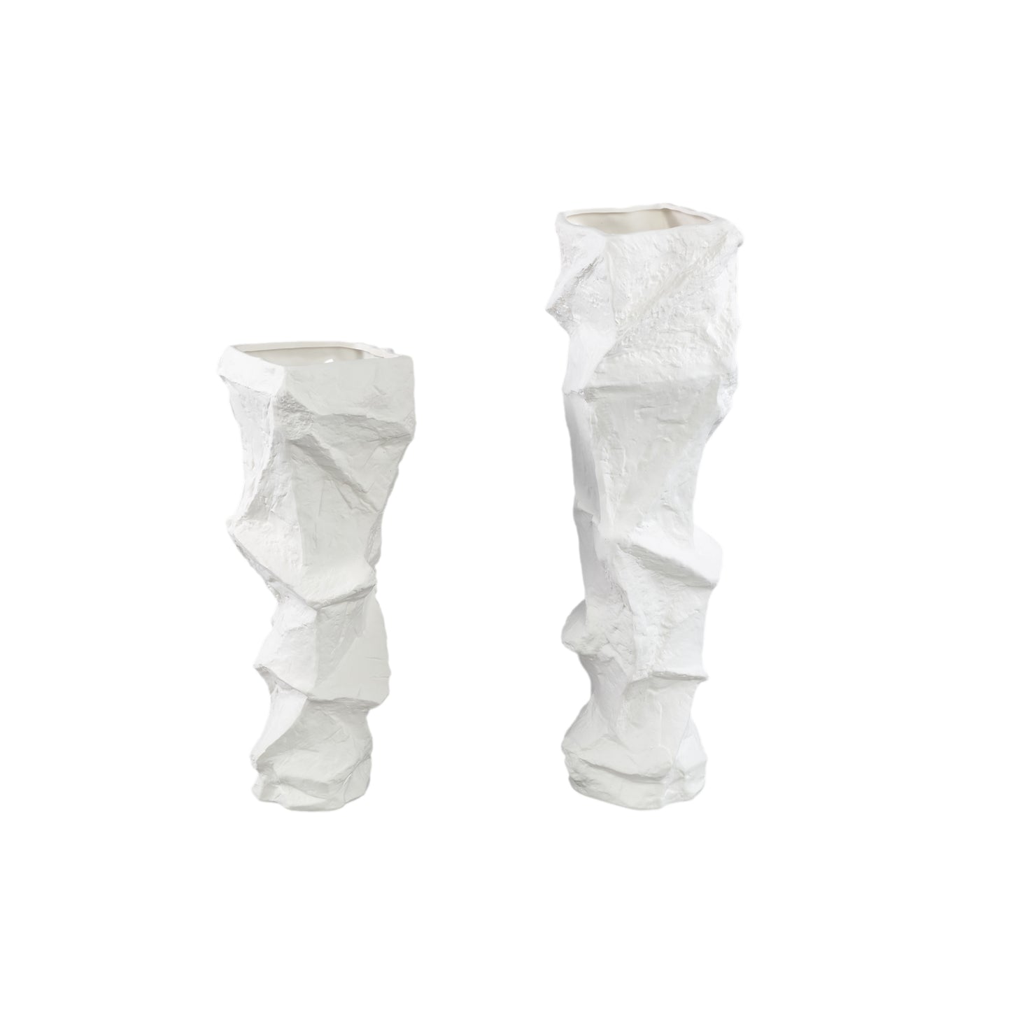 Kellie White Ceramic Organic Shaped Vase Low