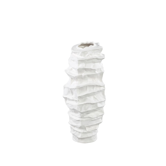 Aharon Witte Keramische Vaas met Onregelmatige Vorm Slim S Set van 2 - 2 Sets 42x20x18 cm