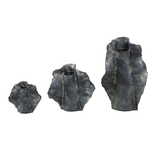 Aleigha Black Ceramic Organic Shaped Vase L