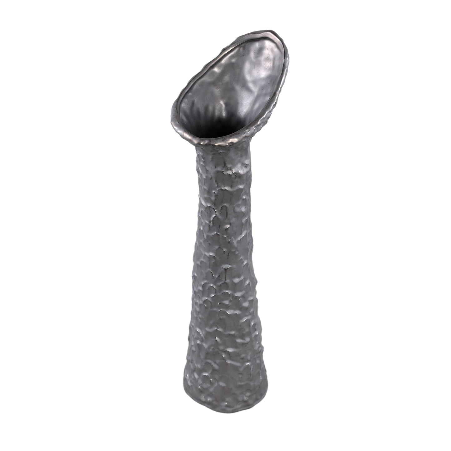 Shennen Antracite Ceramic Vase Leave Shaped Top L