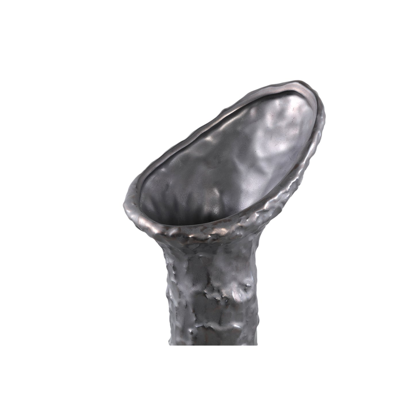 Shennen Antracite Ceramic Vase Leave Shaped Top S