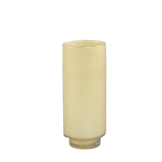 Hervy Crème Glazen Vaas Rond Recht op Voet Set van 4 Stuks L - 4 Sets 36x14x14 cm