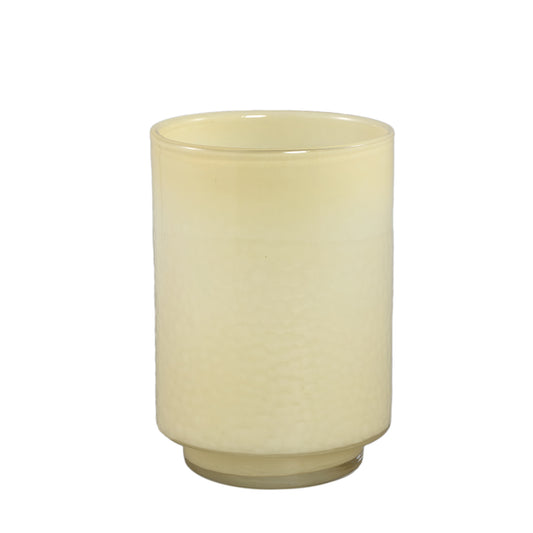Hervy Crème Glazen Vaas Rond Recht Op Voet M Set Van 2 - 2 Sets 27.5x20x20 cm