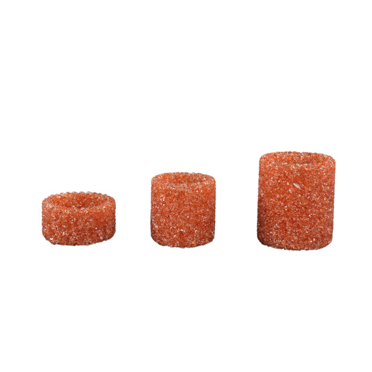 Marsella Amber Glazen Kristal Theelicht Rond Set van 6 Stuks - 6 Sets 9x8x8 cm