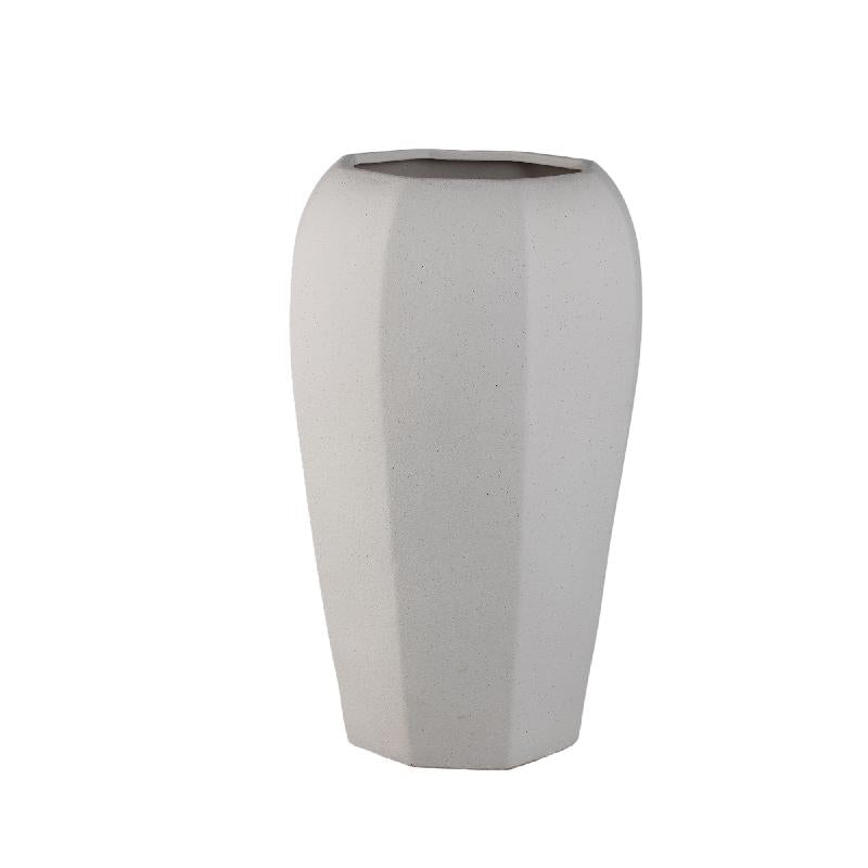 Myrick Crème Keramische Pot Achthoekige Vorm L 58x35x35 cm